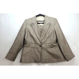 Parisian Signature Coordinates Blazer 14p‎ Sleeveless Top 12 Linen Blend Office